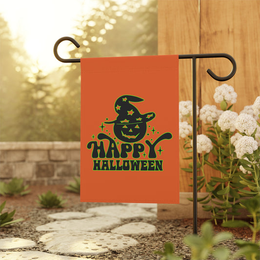 Happy Halloween Witch Pumpkin Sparkles Garden & House Banner