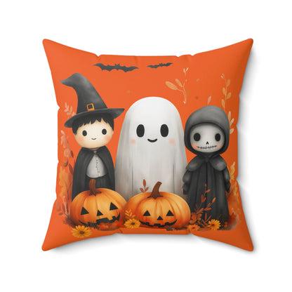 Halloween Witch, Ghost, and Ghoul Square Pillow