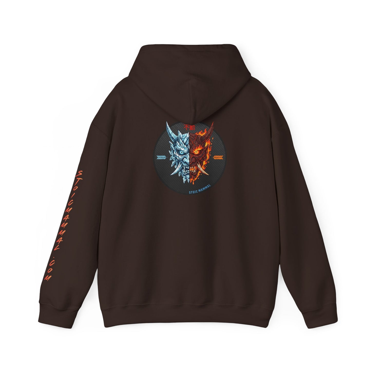 Fire and Ice Stoic Mammal Kanji Style Hoodie