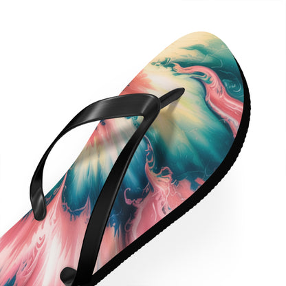 Vibrant Tie-Dye Flip Flops for Summer Fun, Beach Sandals, Vacation Footwear, Pool Party Accessories, Festival Style