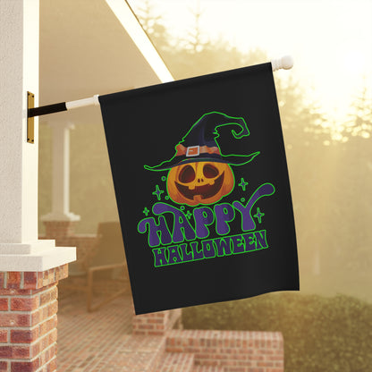 Happy Halloween Pumpkin Witch Garden & House Banner