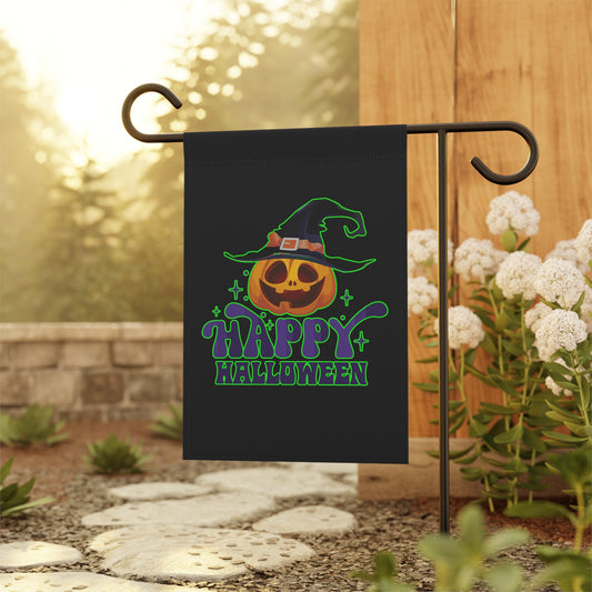 Happy Halloween Pumpkin Witch Garden & House Banner