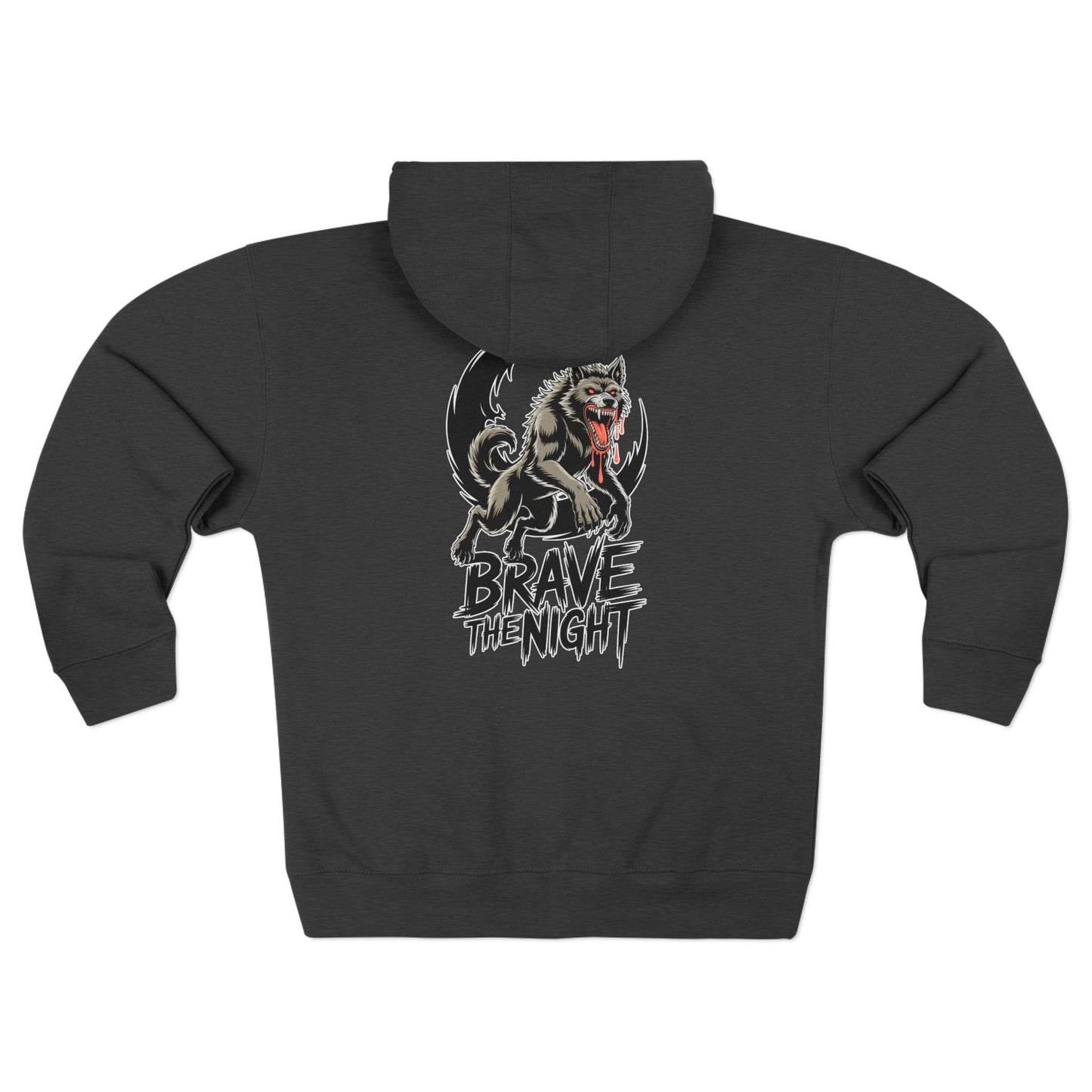 Brave the Night Hoodie, Unisex Zip Front Sweatshirt