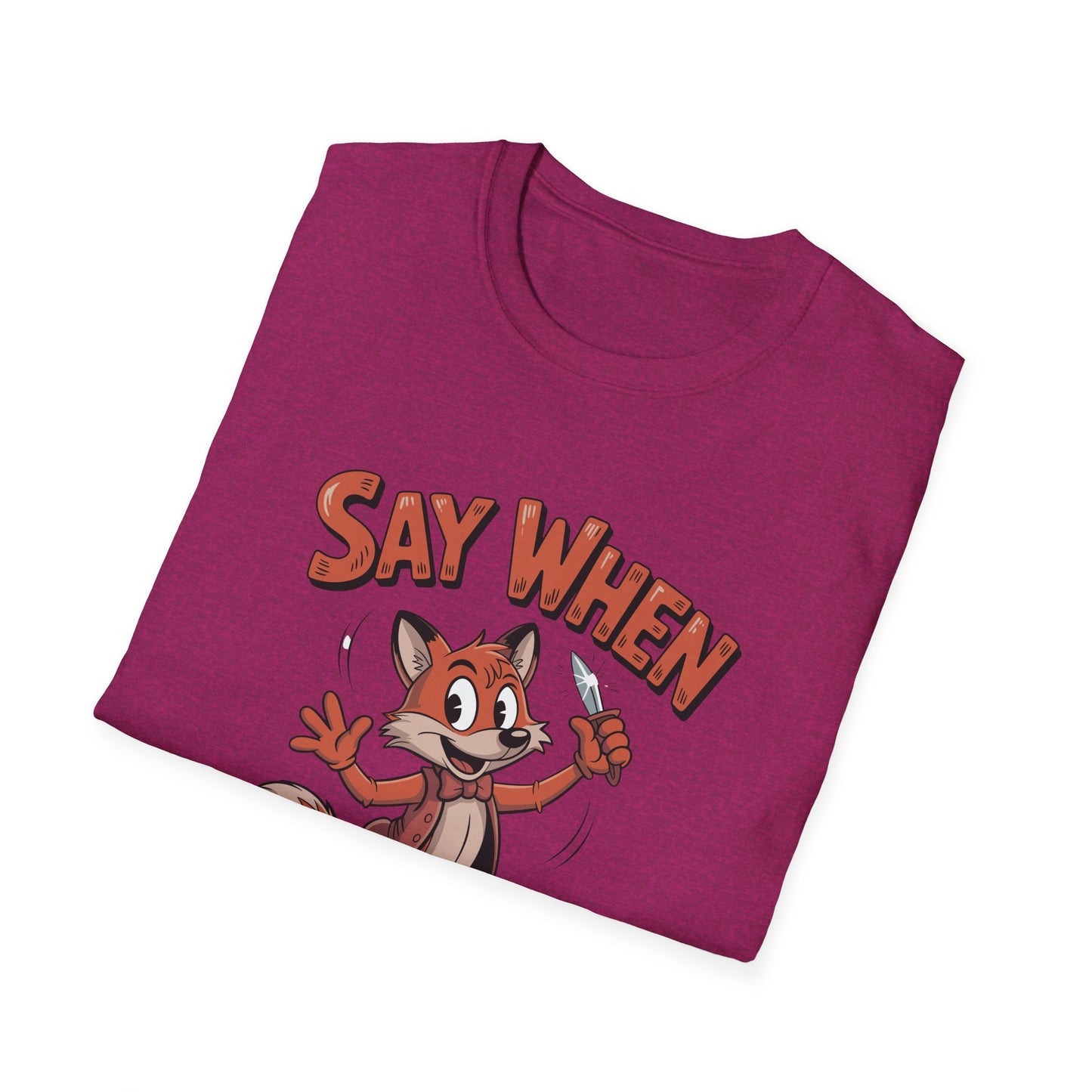 Flicker the Fox Say When T-Shirt  Vintage Dancing Dagger Fox Tee