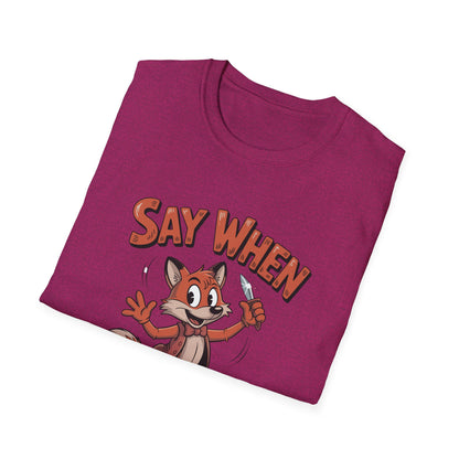 Flicker the Fox Say When T-Shirt  Vintage Dancing Dagger Fox Tee