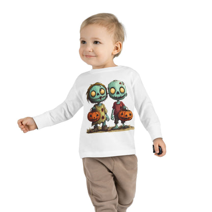 Trick Or Treat Halloween Zombie Toddler Long Sleeve Tee