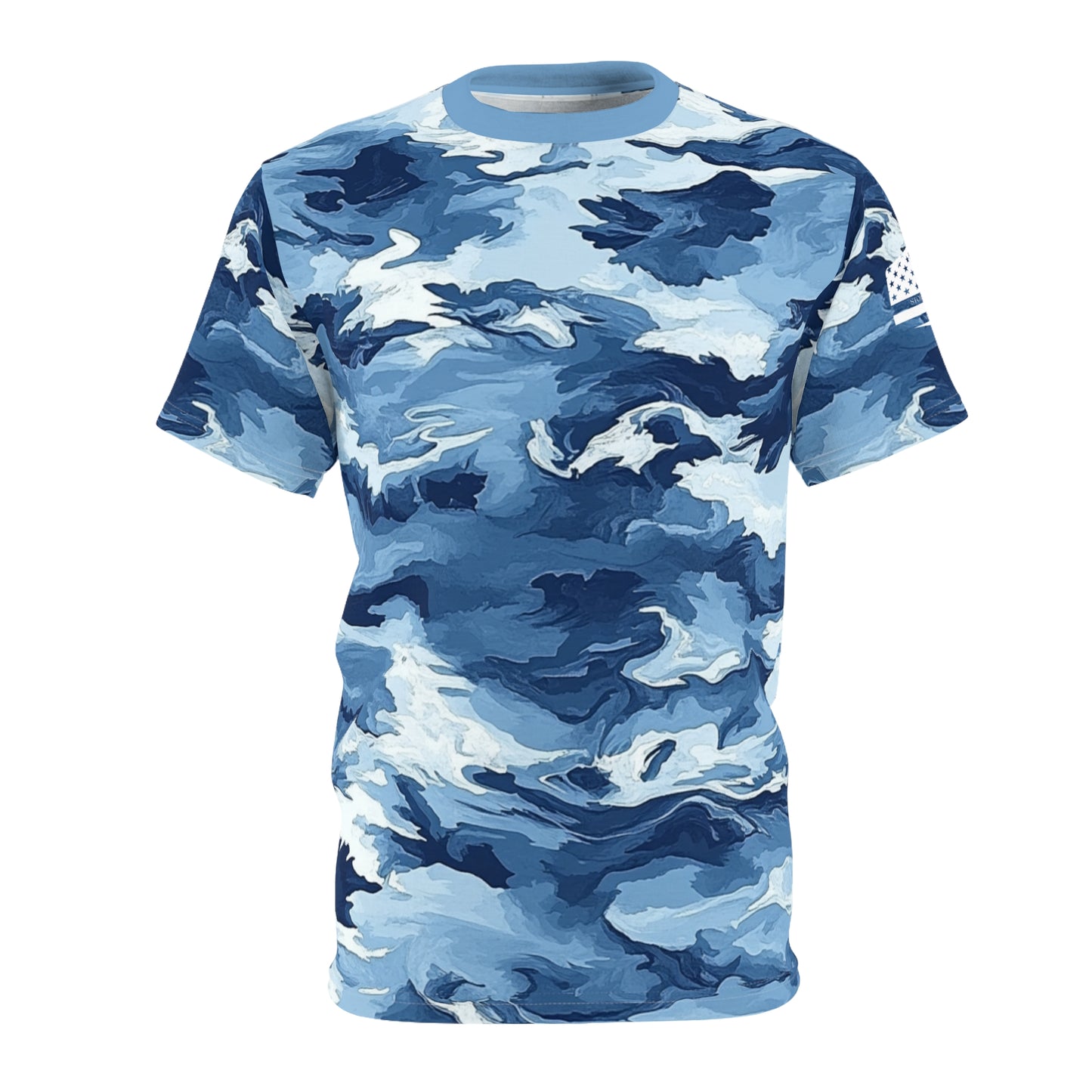 Open Water Mirage Camo  Deep Blue Disruption Cut & Sew Tee