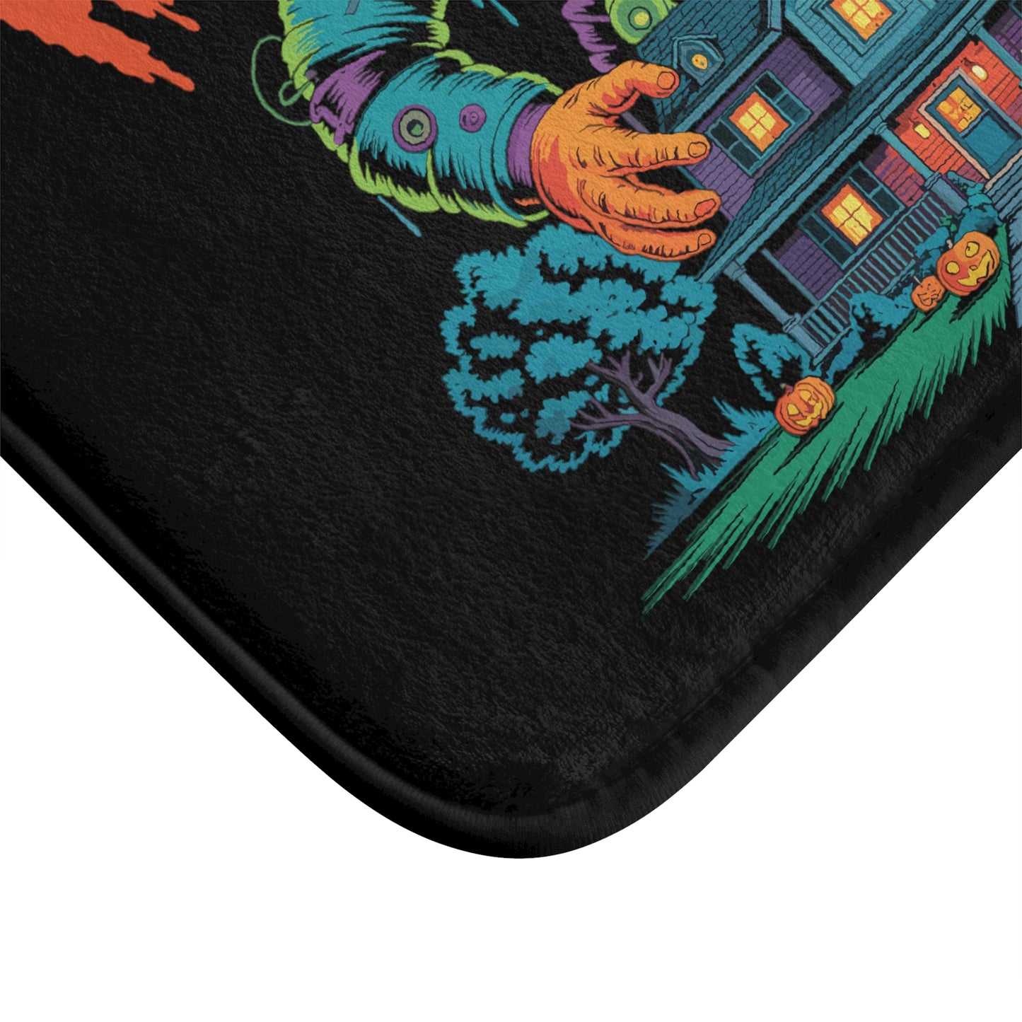 Halloween House of Horrors Decor, Spooky Bathroom Accessory, Fall Decor, Pumpkin House Mat