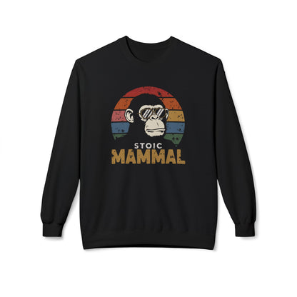 Stoic Mammal Chimp Chillin' Unisex Midweight Softstyle Fleece Crewneck Sweatshirt