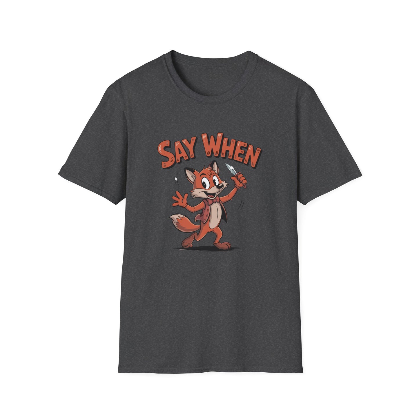 Flicker the Fox Say When T-Shirt  Vintage Dancing Dagger Fox Tee