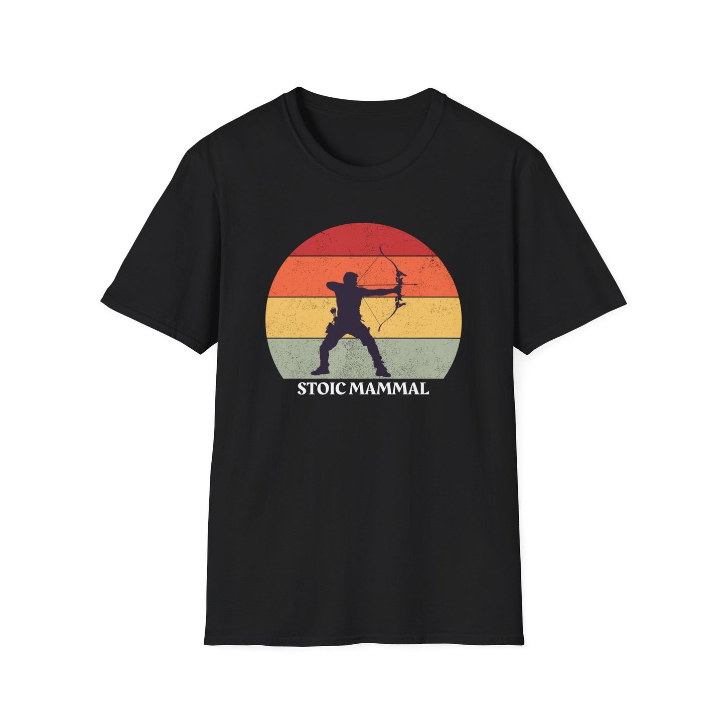 Bow Hunter Stance Retro Sun T-Shirt