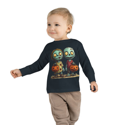 Trick Or Treat Halloween Zombie Toddler Long Sleeve Tee