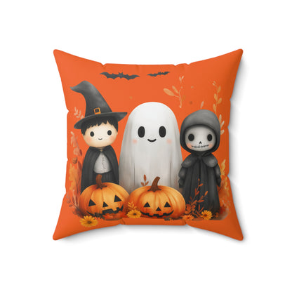 Halloween Witch, Ghost, and Ghoul Square Pillow