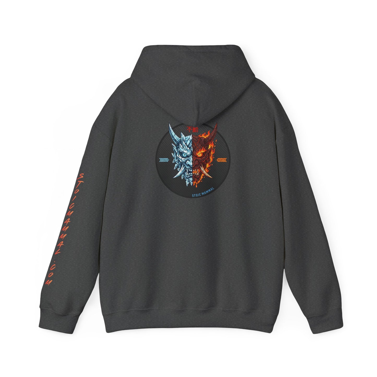 Fire and Ice Stoic Mammal Kanji Style Hoodie
