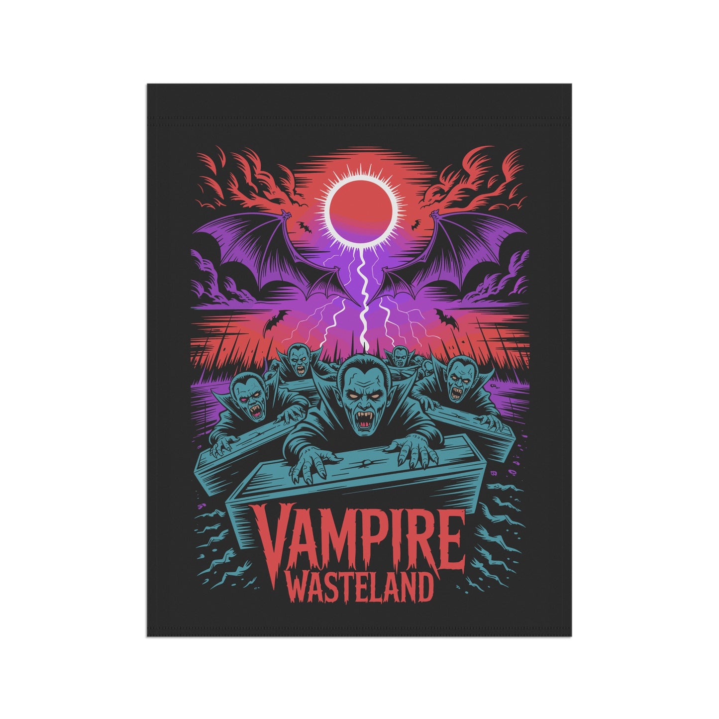 Vampire Wasteland Halloween Garden Banner, Spooky Outdoor Decor, Fall Flag, Yard Art, Pumpkin Decorations