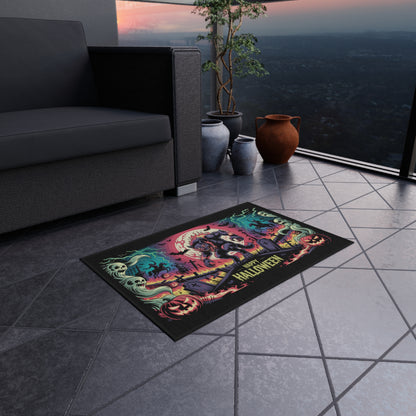 Halloween Outdoor Rug, Spooky Floor Mat, Werewolf Decor, Seasonal Home Accent, Trick or Treat Mat