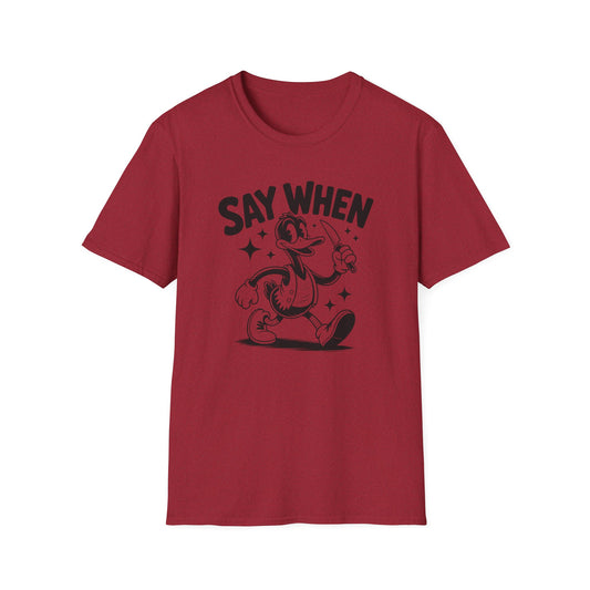 Beaky Slice Say When T-Shirt Retro Duck Cartoon Tee
