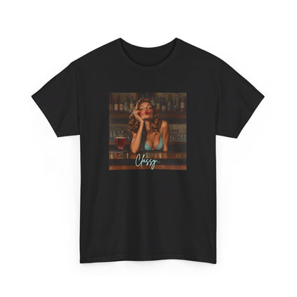 Classy Pin Up Girl In A Bar T Shirt