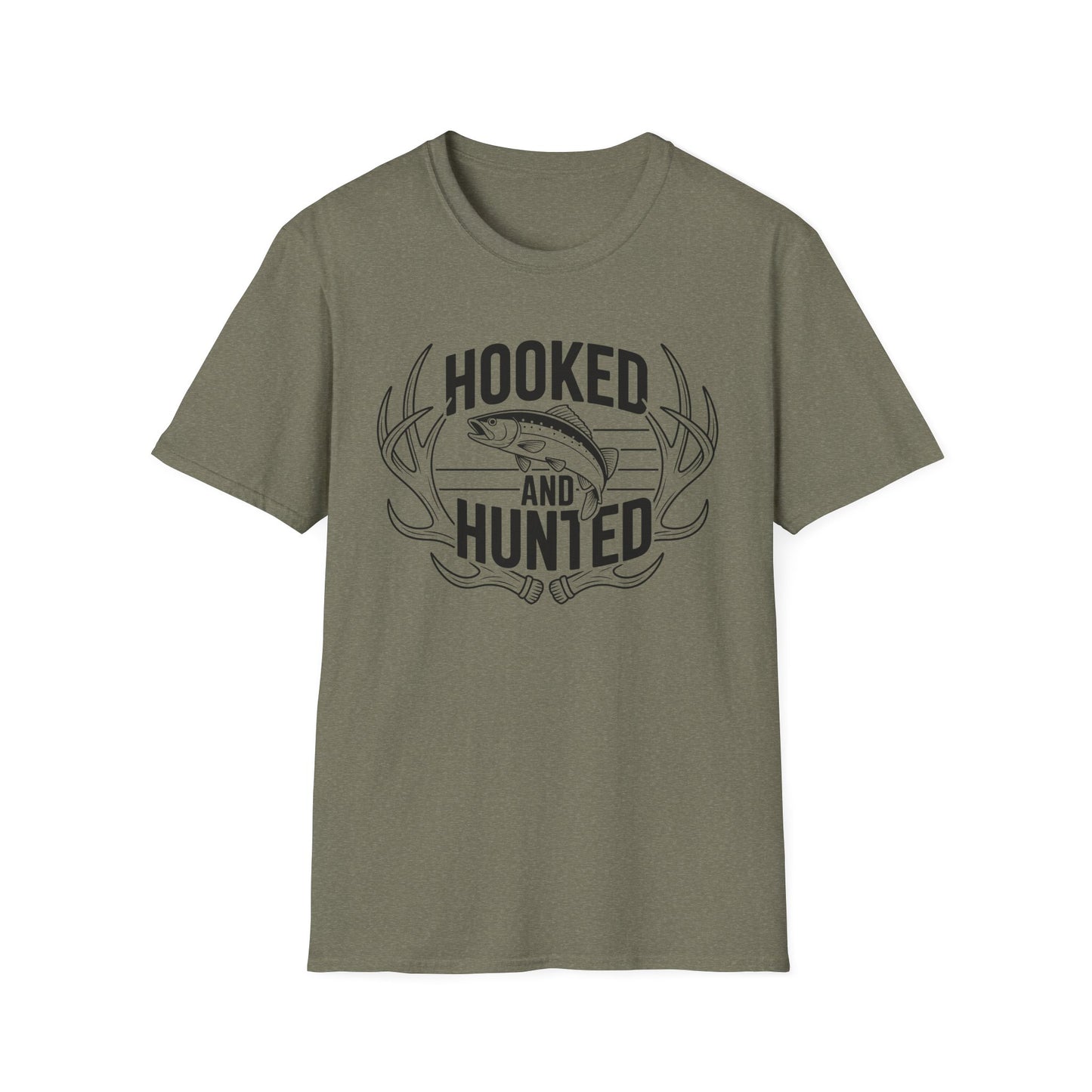 Hooked and Hunted Shield T Shirt