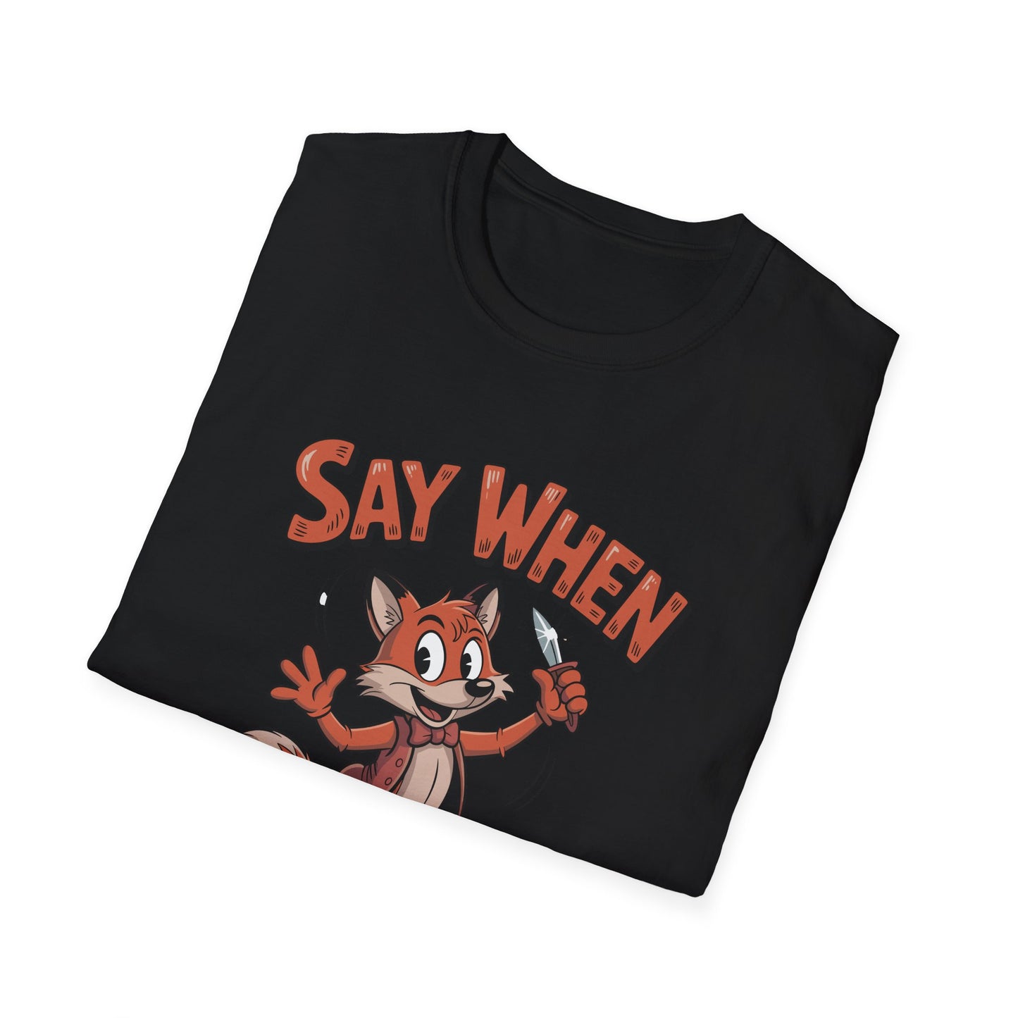 Flicker the Fox Say When T-Shirt  Vintage Dancing Dagger Fox Tee