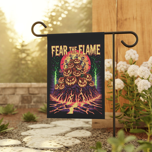 Halloween Garden Banner, Spooky Outdoor Decor, Fall Flag, Fear the Flame Yard Art, Pumpkin Decorations