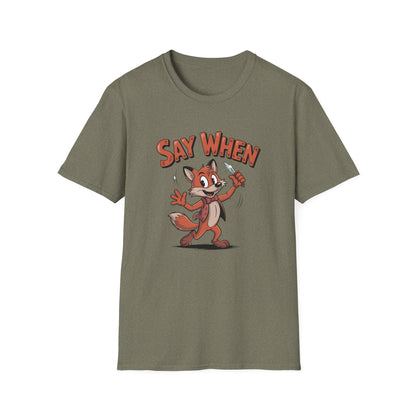 Flicker the Fox Say When T-Shirt  Vintage Dancing Dagger Fox Tee