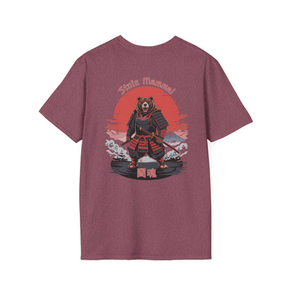 Warrior Spirit Samurai Bear T-Shirt Kanji Japanese Rising Sun Graphic Tee