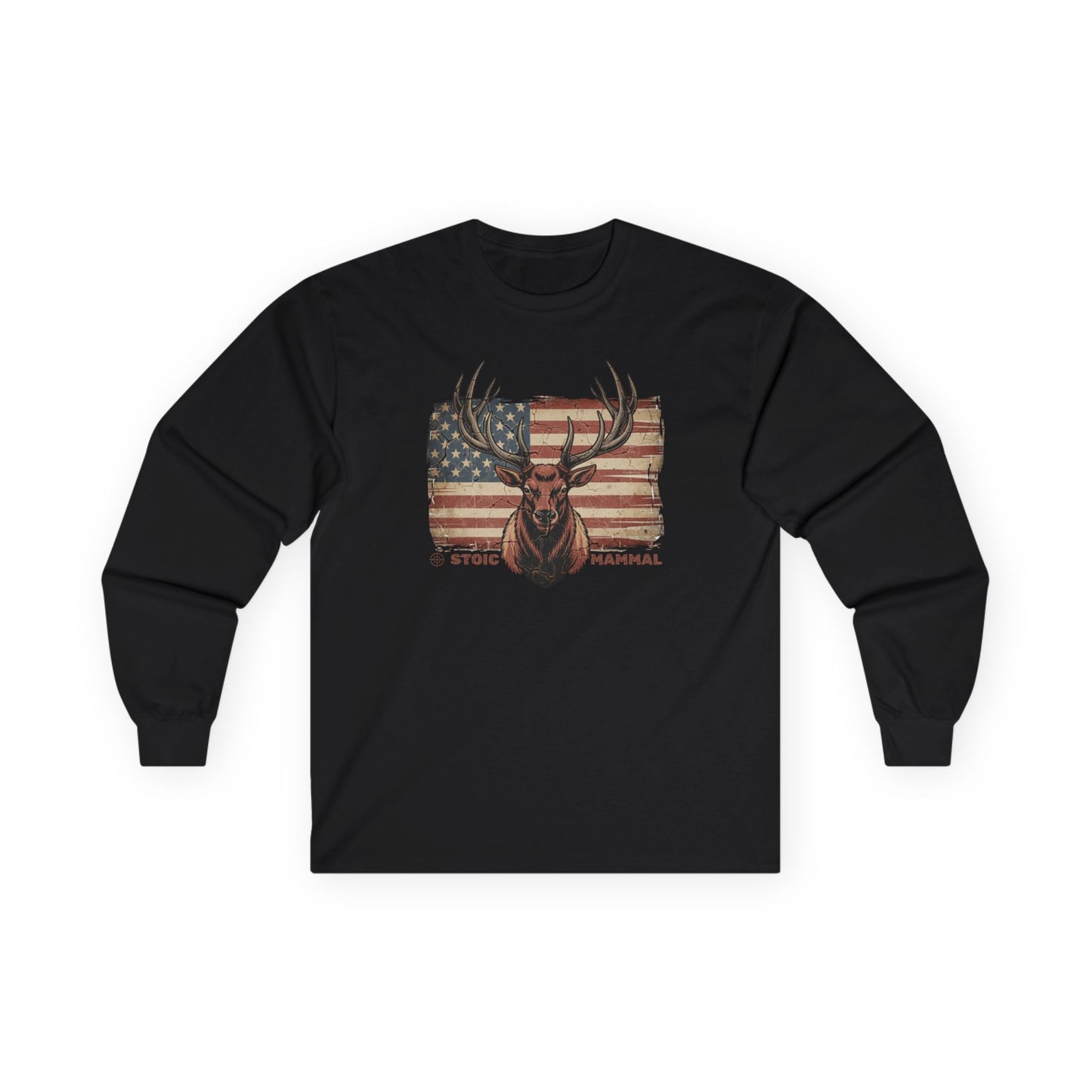 Elk Hunter Patriotic Long Sleeve Tee