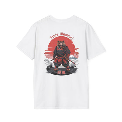 Warrior Spirit Samurai Bear T-Shirt Kanji Japanese Rising Sun Graphic Tee