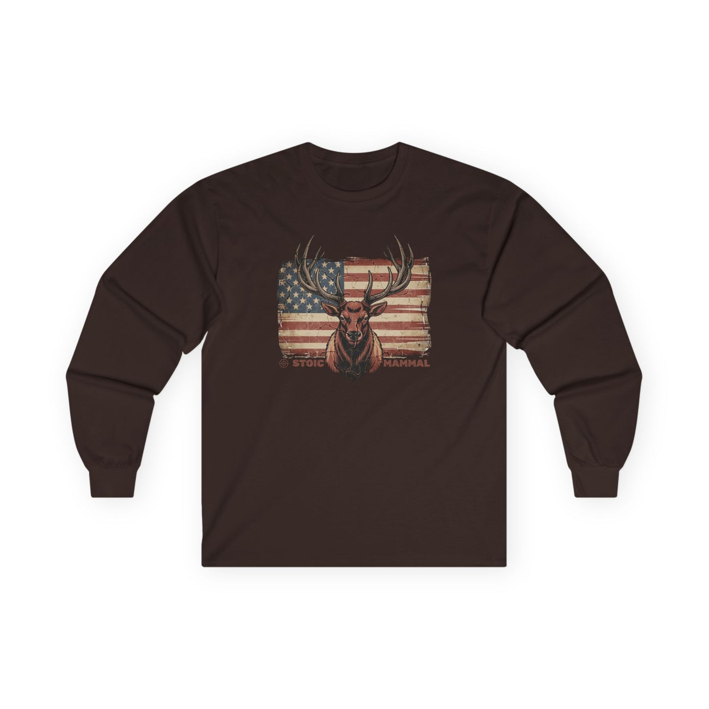 Elk Hunter Patriotic Long Sleeve Tee