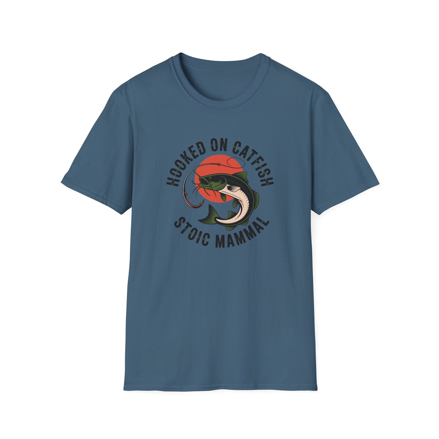 Hooked on Catfish Retro Sun T Shirt