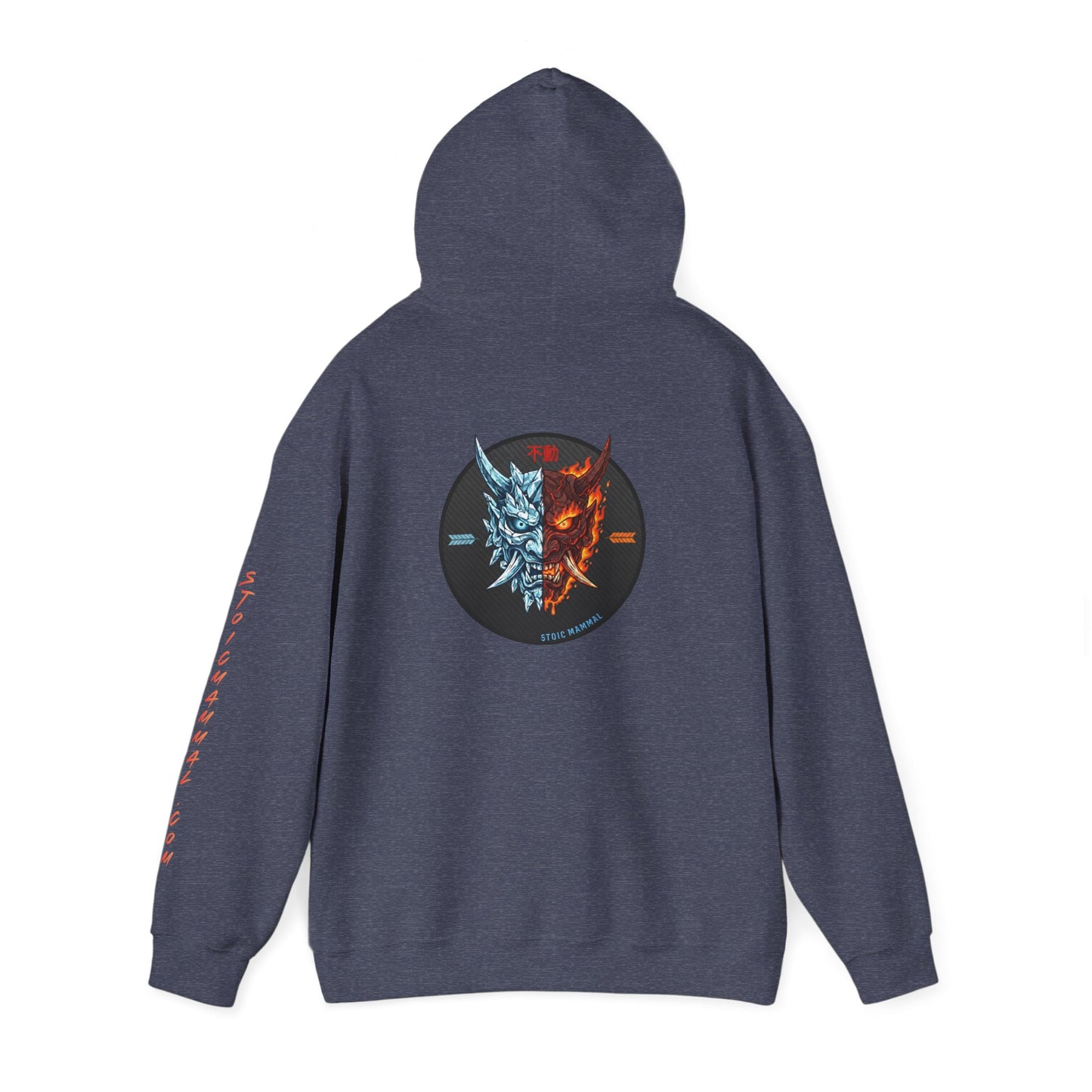 Fire and Ice Stoic Mammal Kanji Style Hoodie