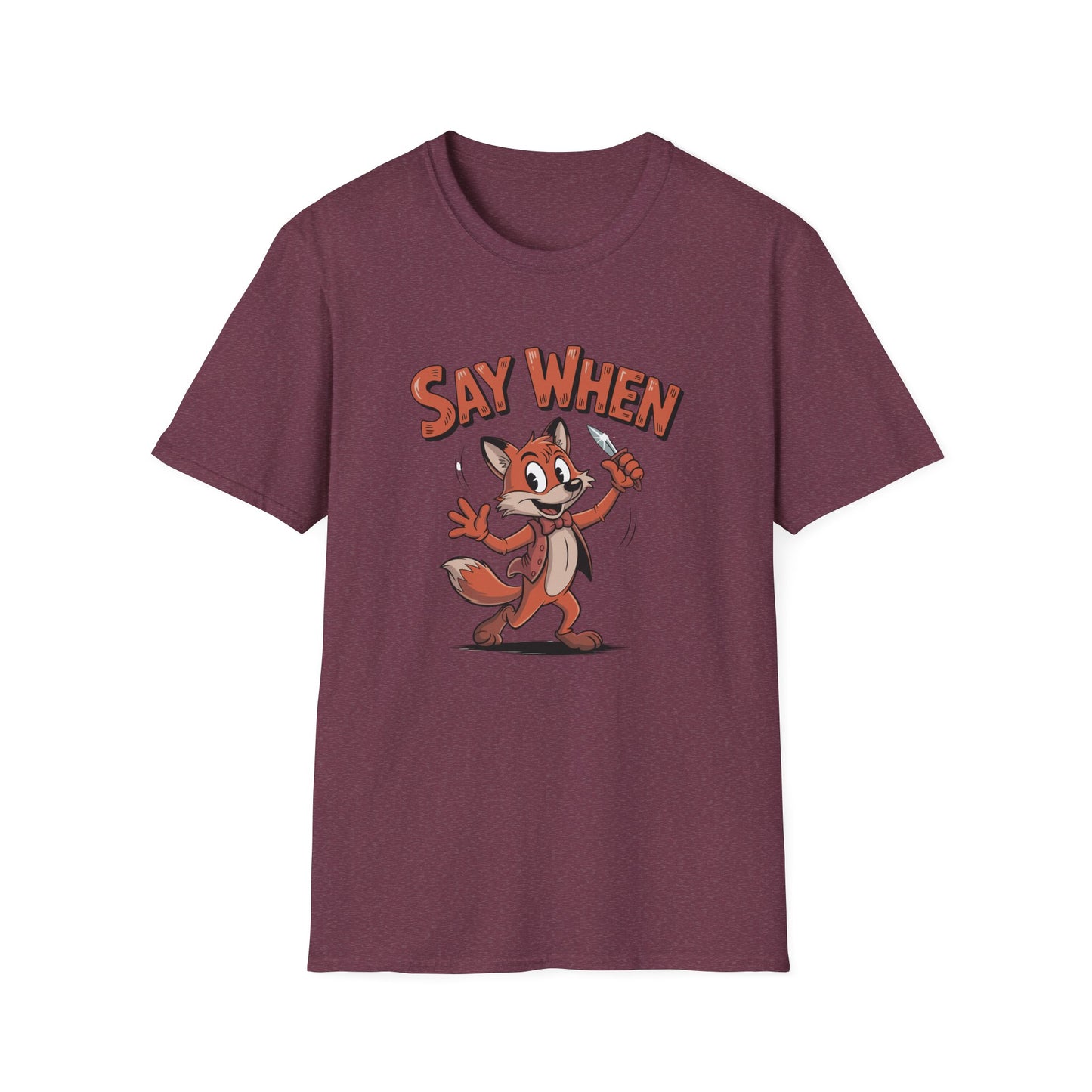 Flicker the Fox Say When T-Shirt  Vintage Dancing Dagger Fox Tee