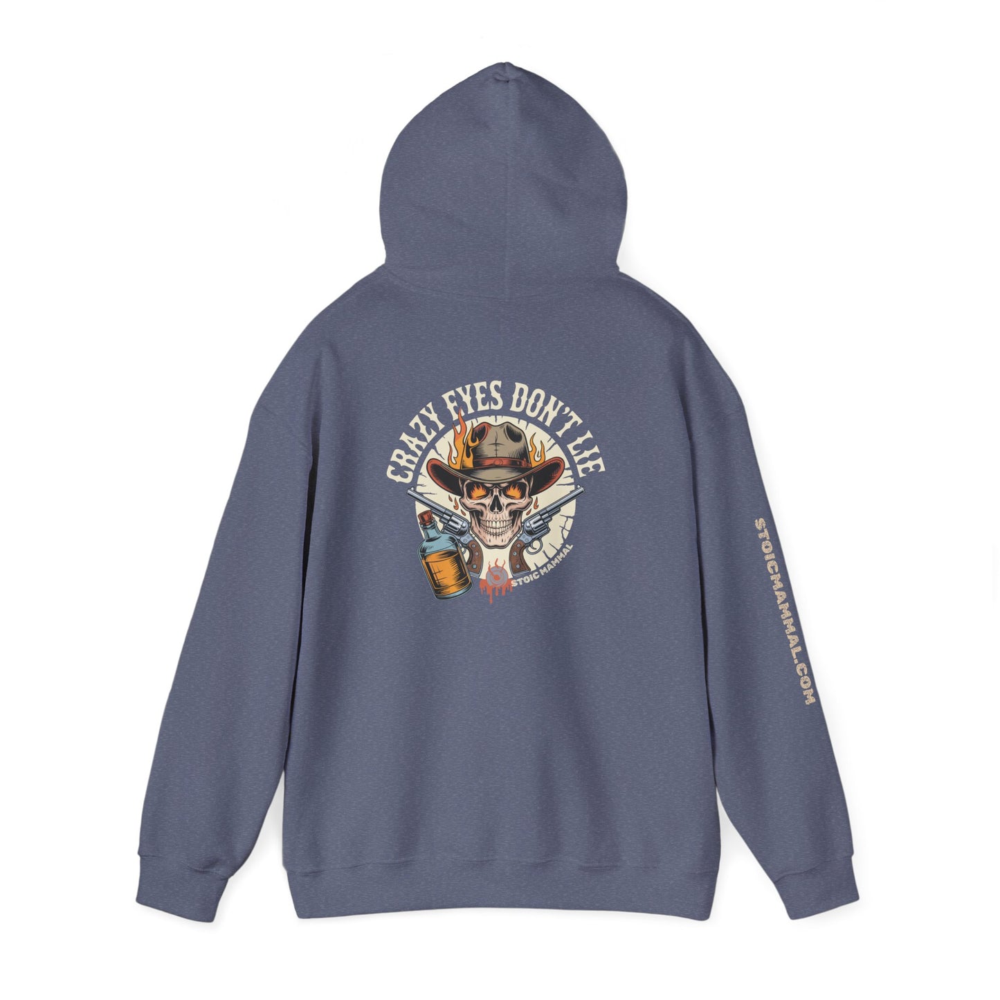 Crazy Eyes Don't Lie Western Tattoo Skull Design Full Graphic Hoodie