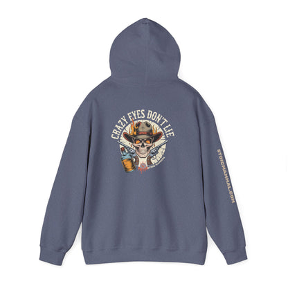 Crazy Eyes Don't Lie Western Tattoo Skull Design Full Graphic Hoodie