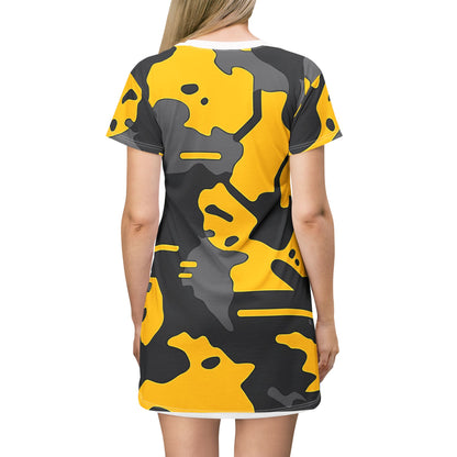 Hazard Shoreline Camo T-Shirt Dress – Stoic Mammal Coastal Survival Style for Bold Summer Moves
