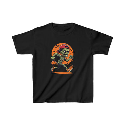 Halloween Zombie Running with Candy Kids Heavy Cotton™ Tee