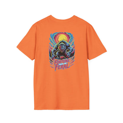 Fortune Favors The Feral Werewolf Graphic Halloween T-Shirt