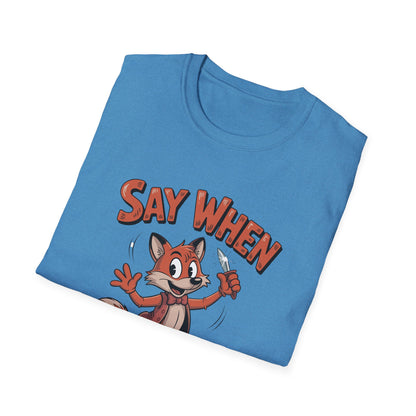 Flicker the Fox Say When T-Shirt  Vintage Dancing Dagger Fox Tee