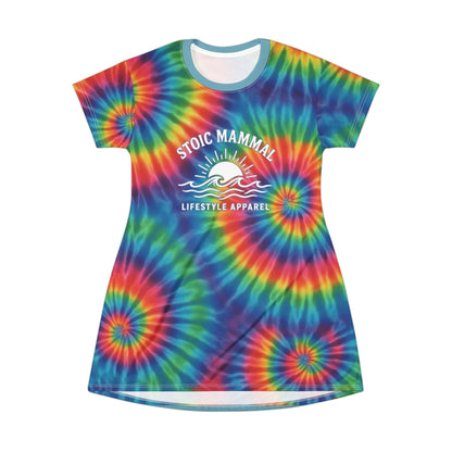 Classic Rainbow Swirl T Shirt Dress
