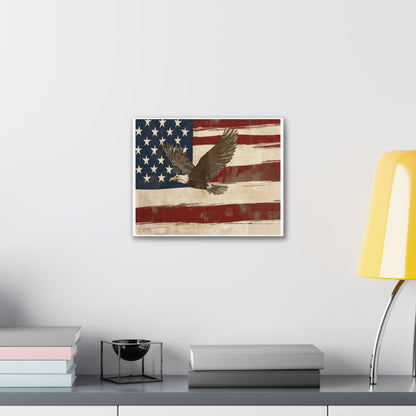 Distressed Vintage American Flag w/ Eagle Canvas (No Frame)