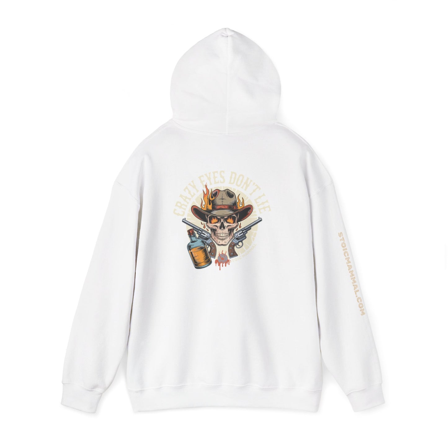 Crazy Eyes Don't Lie Western Tattoo Skull Design Full Graphic Hoodie