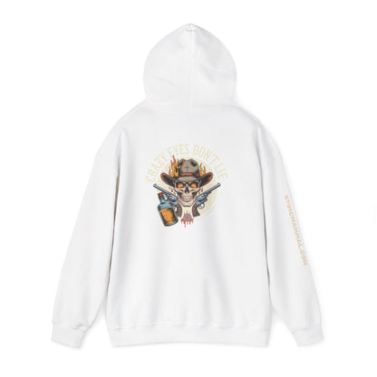 Crazy Eyes Don't Lie Western Tattoo Skull Design Full Graphic Hoodie