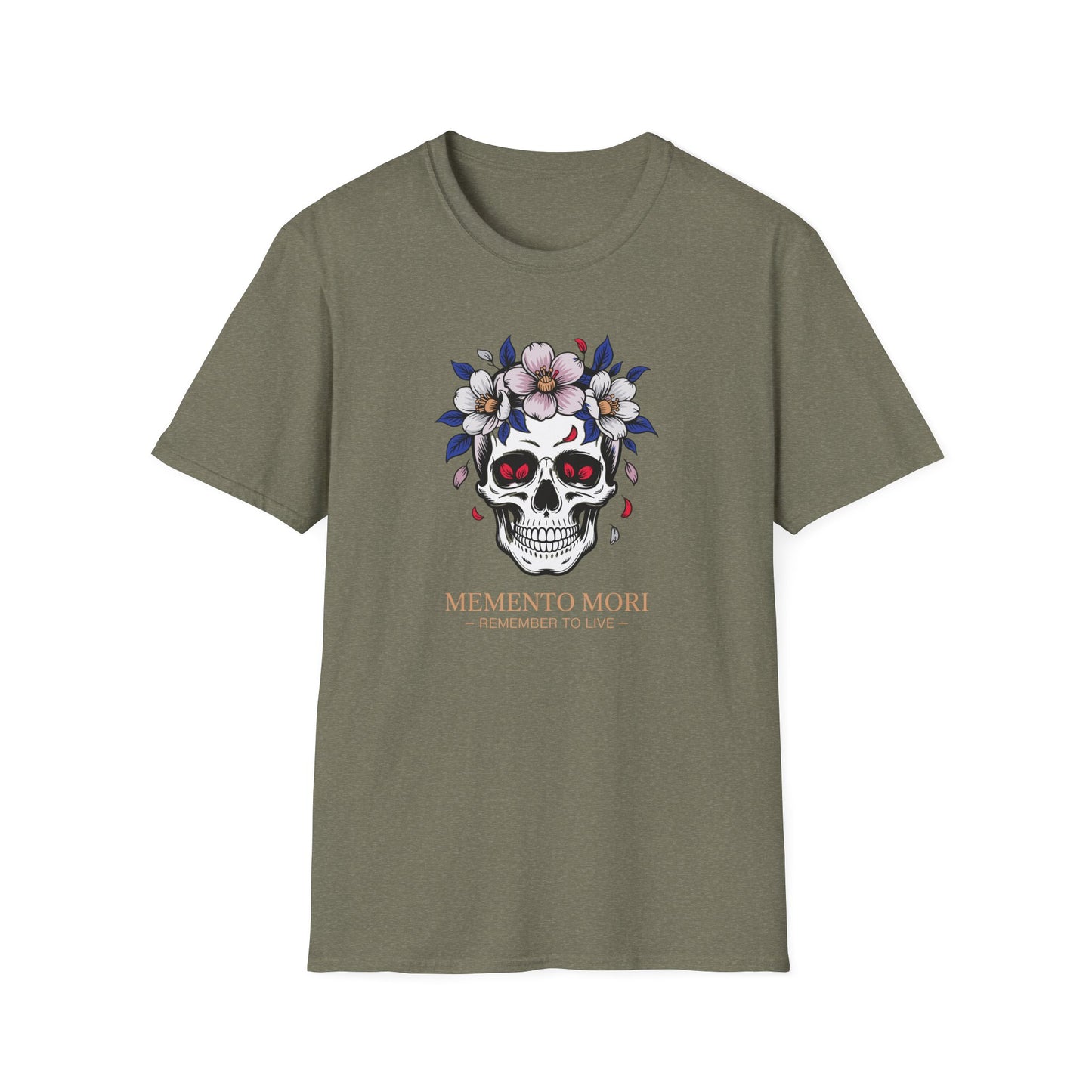 Memento Mori Floral Skull Tattoo Art T-Shirt