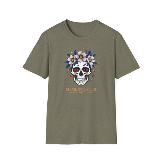Memento Mori Floral Skull Tattoo Art T-Shirt