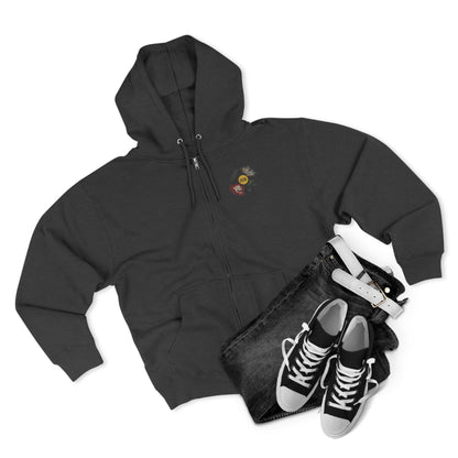 Warrior Spirit Samurai Bear Kanji Japanese Rising Sun Zip Hoodie