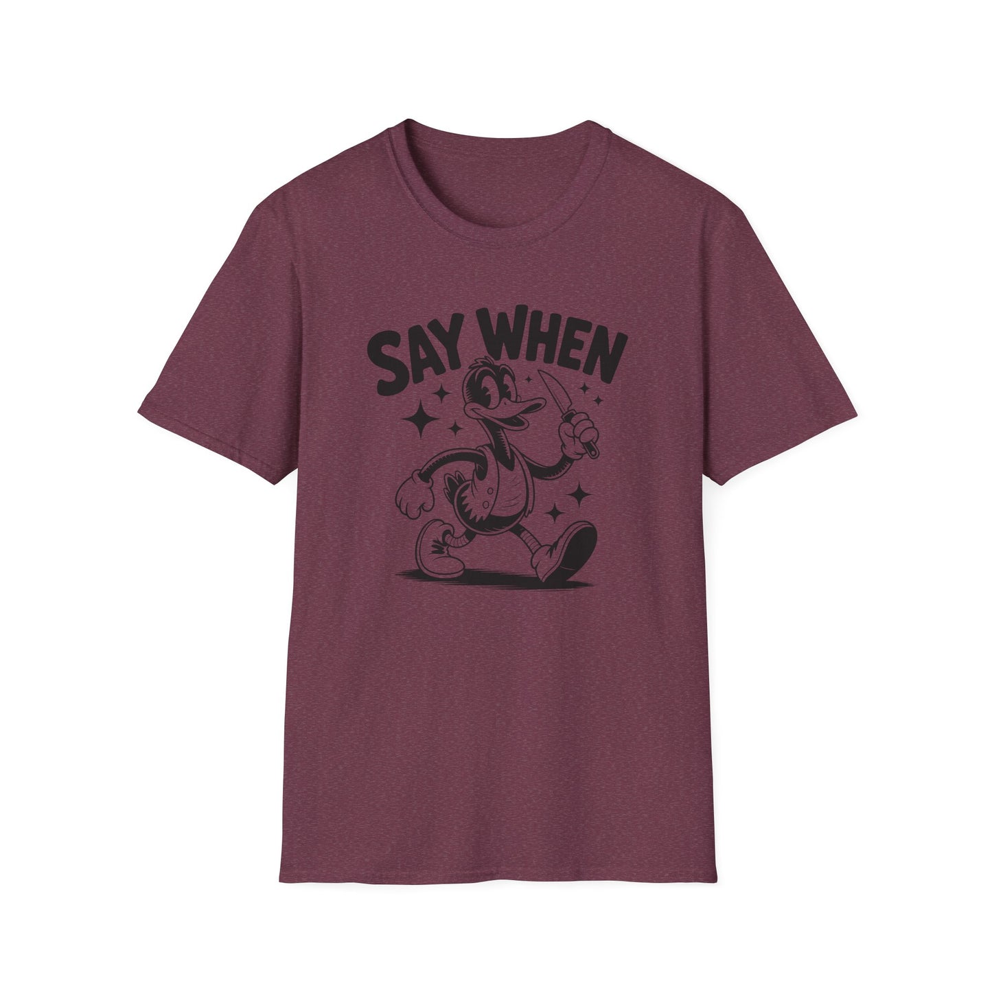 Beaky Slice Say When T-Shirt Retro Duck Cartoon Tee