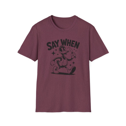 Beaky Slice Say When T-Shirt Retro Duck Cartoon Tee
