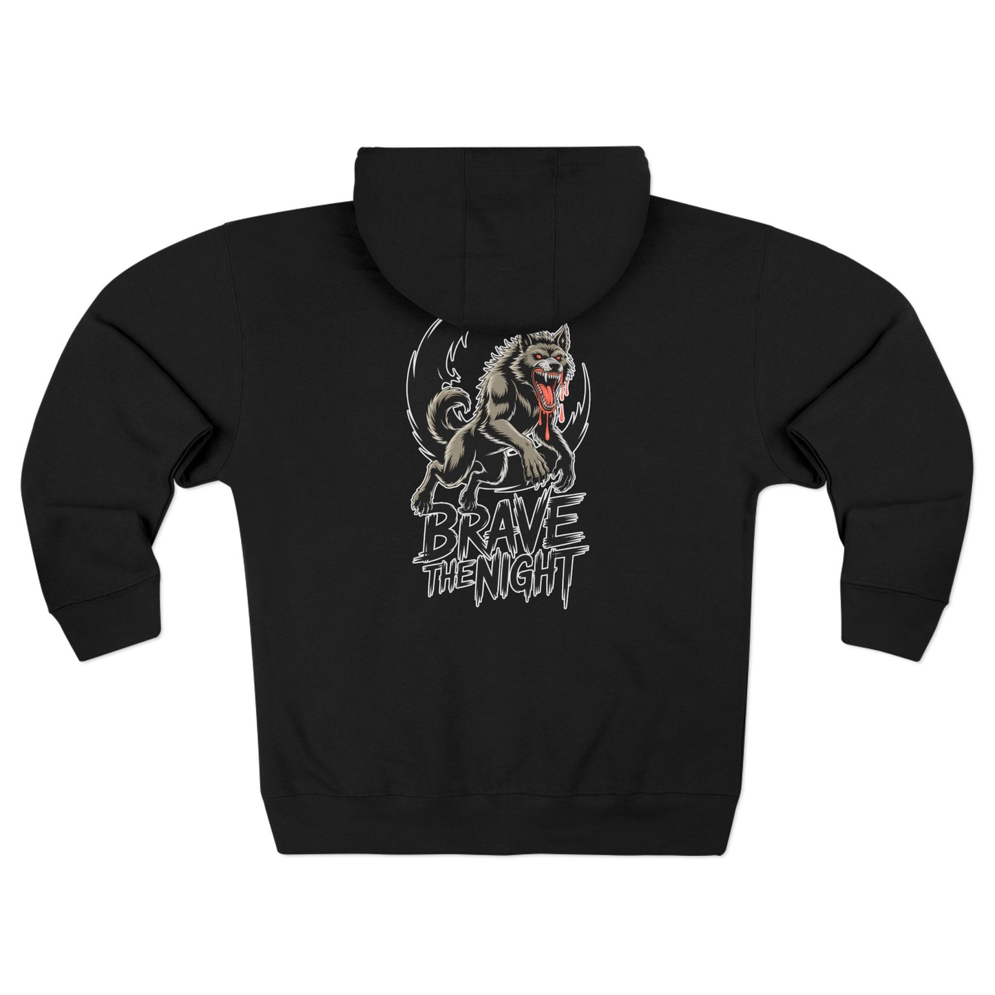 Brave the Night Hoodie, Unisex Zip Front Sweatshirt