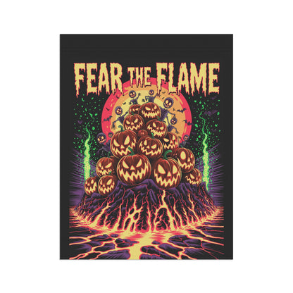 Halloween Garden Banner, Spooky Outdoor Decor, Fall Flag, Fear the Flame Yard Art, Pumpkin Decorations